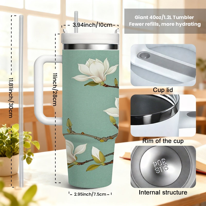 1pc 40 Oz Stainless Steel Insu - Sublimation Mug White 评论和价格
