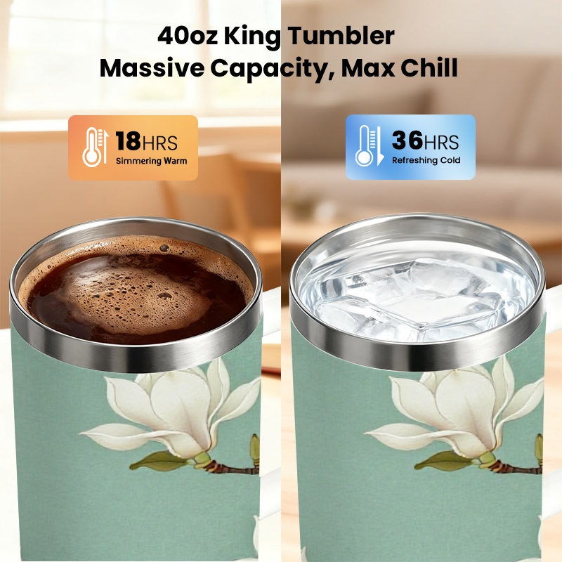 1pc 40 Oz Stainless Steel Insu - Sublimation Mug White 评论和价格